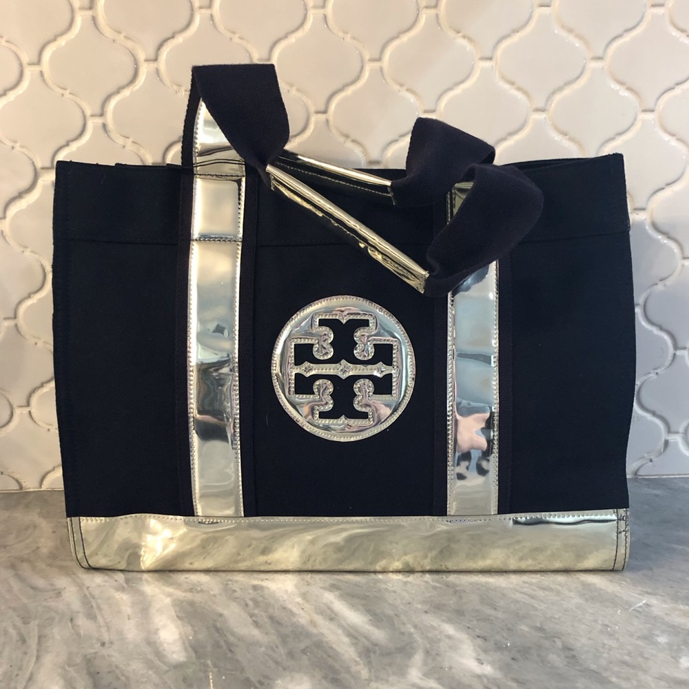 Tory Burch Metallic-Accented Ella Tote